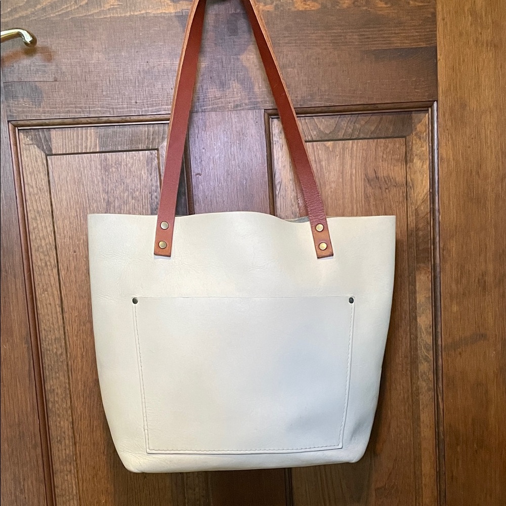 Portland Leather (Bone) Tote with Brown Straps Limited Edition